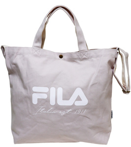 FILA トートバッグ メンズ レディース スモーキーカラー２WAY 帆布 B4サイズ対応★パープル★新品【ネコポス発送（全国一律 220円 税込）】