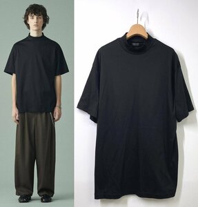 【定価1.1万円】JUHA ユハ スーピマコットン モックネックTシャツ 4 ブラック 黒 半袖 ハイネック