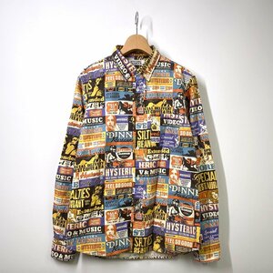[ beautiful goods ]HYSTERIC GLAMOUR Hysteric Glamour total pattern button down shirt M multicolor long sleeve shirt girl 