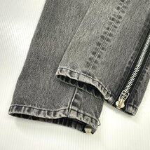 【美品 定価4.9万円】JOHN LAWRENCE SULLIVAN ジョンローレンスサリバン WASHED DENIM ZIPPED 加工 ジップ デニムパンツ 44 ブラック 黒_画像3