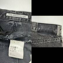 【美品 定価4.9万円】JOHN LAWRENCE SULLIVAN ジョンローレンスサリバン WASHED DENIM ZIPPED 加工 ジップ デニムパンツ 44 ブラック 黒_画像6