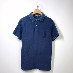 POLO RALPH LAUREN ポロラルフローレン インディゴ染め CUSTOM FIT ビッグポニー刺繍 ポロシャツ M 半袖 カスタムフィット