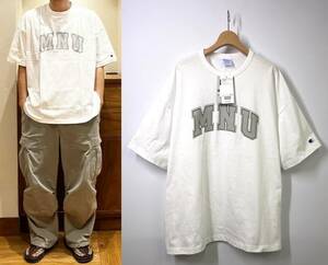 【新品 メンズ L】ビームス別注 Champion チャンピオン MIN-NANO 半袖Tシャツ オーバーサイズ ホワイト 白 BEAMS ミンナノ