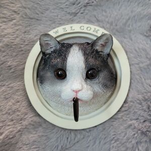 新品 ネコ 猫 WELCOME フック ウェルカム 壁掛けフック 物掛け オブジェ 飾り ペット 動物 置物 ウォールフック