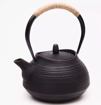 ★茶壺 提梁壷 水壷 煮茶壷 茶道具 新品未使用 職人手作り 鉄びん 鉄分補給 未塗装鉄器 南北鉄器 1L_画像3