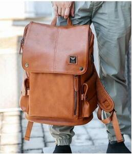  bargain sale! retro manner stylish business rucksack men's bag PC leather gentleman for backpack . high capacity travel commuting business trip 