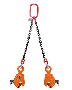 新入荷★ 縦吊りクランプ チェーンスリング スーパーツール 2点吊り 使用荷重1t マンガン鋼 合金鋼 1m 縦つり用 吊上げ
