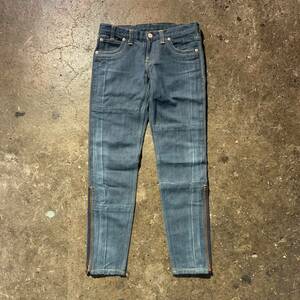 LEVI'S RED 04AW Girls Skinny Fit 裾ジッパー クロアチア製 W29 L32 ヨーロッパ リーバイスレッド ガールズスキニー デニムパンツ