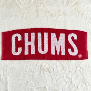 CHUMS チャムス　マフラータオル　綿100% ロゴ　赤白