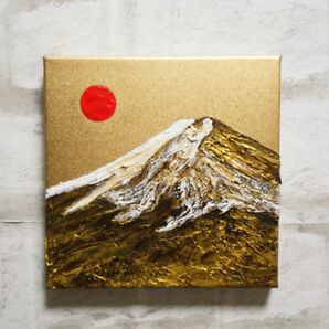 油絵 油彩 油彩画 絵 絵画 アートパネル【黄金富士山】