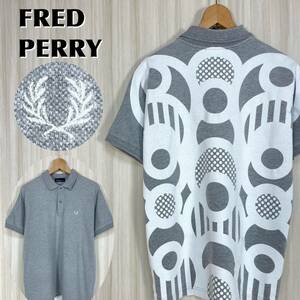 * трудно найти * TAKAHASHI HIROKO for FRED PERR Fred Perry × высота ... сотрудничество задний принт месяц багряник японский . олень. . короткий рукав Polo L... б/у одежда 