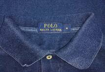 USED Polo ラルフローレン ポロシャツ インディゴ Mサイズ 半袖 ポロ RALPH LAUREN RRL _画像5