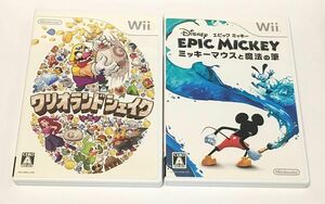 Wiiソフト ワリオランドシェイク＆エピックミッキー ミッキーマウスと魔法の筆　２個セット