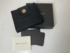 BVLGARI ブルガリ　二つ折財布　キャンバス／合皮　ブラック　中古　【5912】