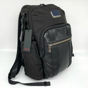 1円~[極美品] TUMI トゥミ ALPHA BRAVO NELLIS BACKPACK メンズ ビジネスバッグ リュックサック レザー バリスティックナイロン A4+PC可 黒