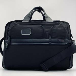 1円~極美品 TUMI トゥミ 3way ALPHA2 メンズ ビジネス リュックサック ブリーフケース 斜め掛け レザー バリスティックナイロン A4+PC可 黒の画像3