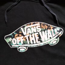 VANS ロゴ パーカー 黒色 Lサイズ ヤレ感 古着 スウェットパーカー ユーズド ビンテージ _画像3