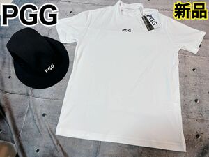 PGG パーリーゲイツ 半袖　モックネック　新品 ホワイト