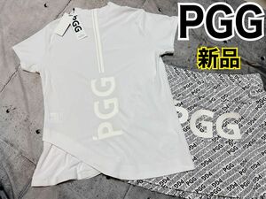 パーリーゲイツ　PGG モックネック　半袖　サイズ２　新品タグ付　ホワイト 白