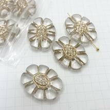 GCFR【 アクリルクリアビーズ ゴールドライン フラワー 10piece 24.5mm 】セット ビーズ 素材 材料 ハンドメイド パーツ アクセサリー 中塗_画像3