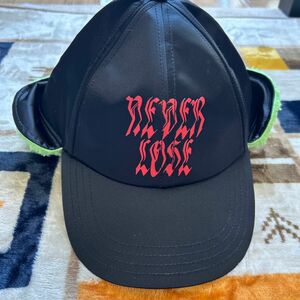 ディーゼル DIESEL イヤーマフキャップ 帽子 メンズ 裏ボア ロゴプリント ナイロン ブラック キャップ CAP 帽子