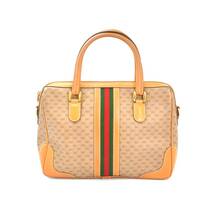 H.Np 1円スタート GUCCI グッチ ハンドバッグ シェリーライン マイクロGG オールドグッチ PVC レザー _画像2