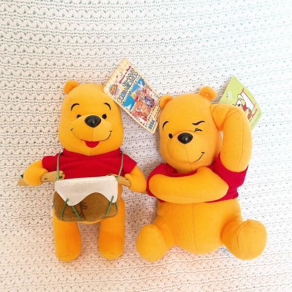 新品くまのプーさん2002年製ぬいぐるみwinnie The poohフィギュア非売品マスコット音楽隊グッズDisneyディズニー太鼓セガSEGA2点セット