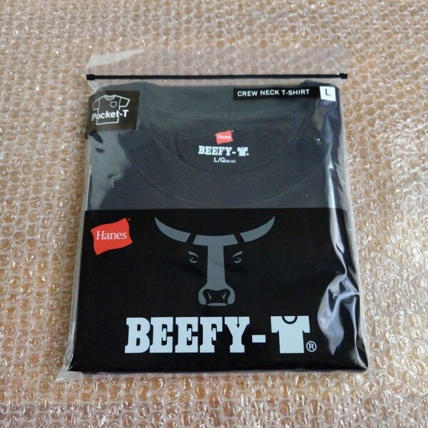 Hanes　BEEFY　半袖　ポケット付きtシャツ　H5190　ブラック　Lサイズ　新品