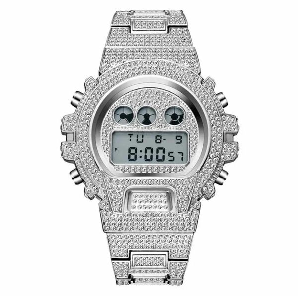 【日本未発売 アメリカ価格30,000円】MISSFOX GSHOCKオマージュ フルダイヤラグジュアリー仕様 メンズ腕時計 時計