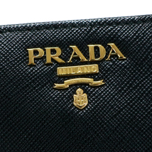 プラダ PRADA ミディアムウォレット サフィアーノ 1ML018 二つ折り財布 ネロ ブラック ゴールド 美品 中古 mba07009_画像6