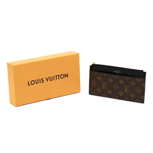 ルイヴィトン LOUIS VUITTON スリム パース モノグラム PVC レザー M80348 コインケース カードケース ブラウン ブラック 中古