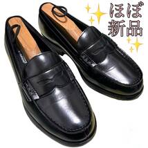 ほぼ新品☆HAWKINS【ENTRY】ホーキンス 25.0cm レディース レザー ローファー 黒 通学 学生 高校生 革靴_画像1