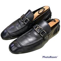 【超美品】ルイヴィトン LVバックルLOUIS VUITTON【新品定価10万↑】高級革靴 5M 24.5cm ビジネスシューズ メンズ ブラック 黒 ローファー_画像4