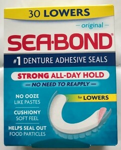 ★送料無料★SEA-BOND シーボンド 下歯用 オリジナル 入歯用シート 30枚入り　入歯安定剤 未開封