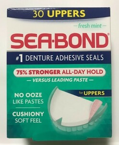 ★送料無料★SEA-BOND シーボンド 上歯用 フレッシュミント 入歯用シート 30枚入り　入歯安定剤 未開封 #2