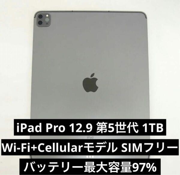 iPad Pro 12.9 第5世代 1TB Wi-Fi+Cellularモデル SIMフリー 2022年モデル スペースグレー