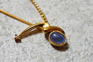 55 トリプレットオパール ゴールドカラー ブローチ ヴィンテージ アクセサリー 925刻印 宝石 opal 色石 カラーストーン アンティーク