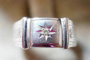 333 天然ダイヤモンド リング 指輪 ヴィンテージ アクセサリー アンティーク 天然石 宝石 装飾品