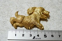 449 海外製 アニマル 犬 ゴールドカラー ブローチ ヴィンテージ アクセサリー アンティーク 装飾品_画像3