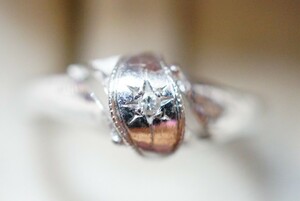 396 natural diamond ring ring Vintage accessory SILVER stamp antique natural stone gem ornament 