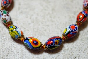 612 Italy abroad made Venetian glass necklace Vintage accessory glass skill pendant antique 