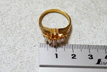 571 天然オパール opal ゴールドカラー リング 指輪 ヴィンテージ アクセサリー アンティーク 天然石 色石 宝石 カラーストーン 装飾品_画像5