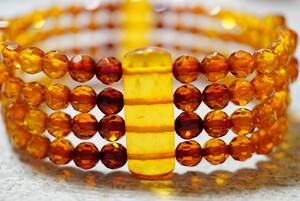 552 natural amber bracele Vintage accessory natural stone amber ko Haku color stone antique ornament 
