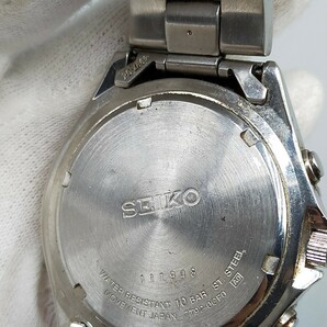 ●SEIKO 7T92-0CF0 クロノグラフ シルバー 腕時計 クォーツ ブルー文字盤 メンズ セイコーの画像3