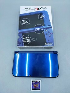 * nintendo new NINTENDO 3DS LL body metallic blue 3DS soft Monstar Hunter double Cross attaching Nintendo 