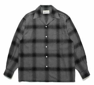 新品 WACKO MARIA OMBRAY CHECK OPEN COLLAR SHIRT L/S M ワコマリア オンブレ チェック シャツ 23SS-WMS-OC12