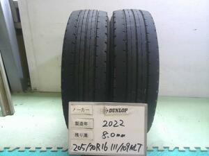 中古 ダンロップ タイヤ 205/70R16 111/109NLT