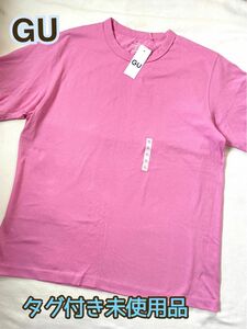 タグ付き未使用　GU メンズ　クルーネックTシャツ　PINK サイズXL