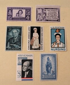 アメリカ　未使用　切手　7枚　1965年等