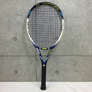 ＆【wilson/ウィルソン】テニスラケット JUICE25 SPIN 16×15 224G 229g 中国製 ホワイト/ブルー スポーツ用品 使用感あり 傷有り